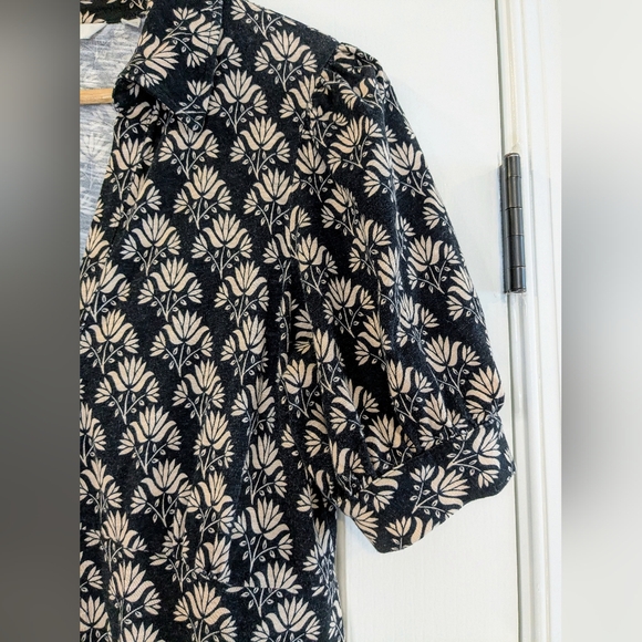 Boden Button Jersey Mini Tea Dress Beige/ Black Pockets Size 8R - Picture 5 of 13